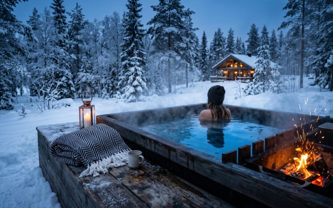Spa insolite en forêt : l&rsquo;expérience unique du bain nordique chauffé au feu de bois