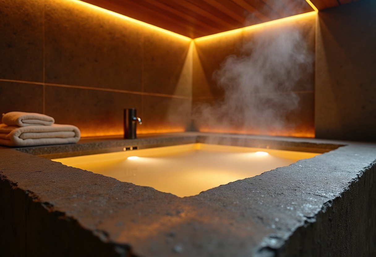 Les plus beaux hammams de Marseille : 11 adresses pour un rituel oriental au cœur du Sud 2 Bassin privé de hammam avec éclairage LED ambré, vapeur enveloppante et pierre naturelle